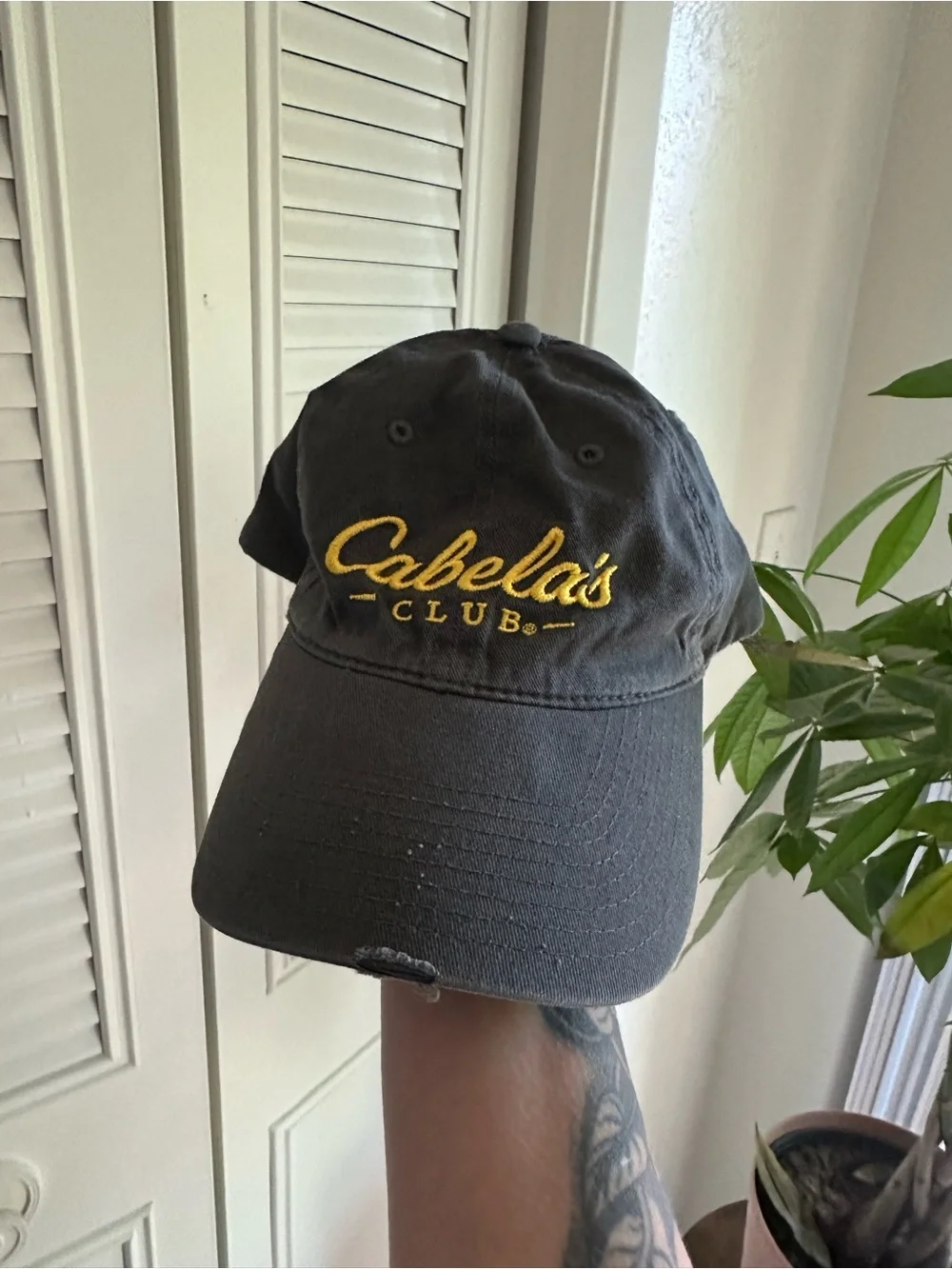 Cabelas Club Adjustable Cap Hat Gray Adult One Size Fits Most